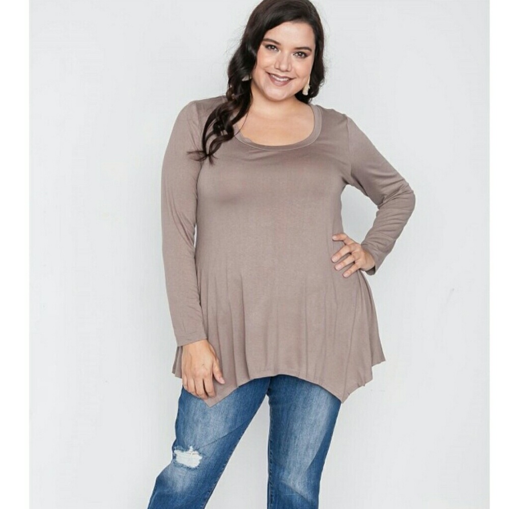 Plus Size Long Sleeve Basic Top